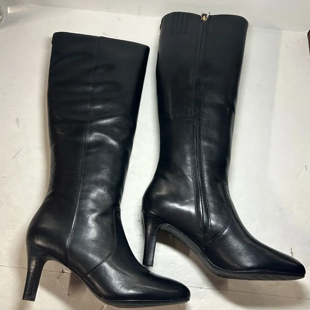 Ralph Lauren Womens 6 B Black Caelynn High Heel Boots DISPLAY OJ1